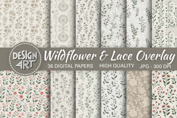 Download Wildflower &amp; Lace Overlay Patterns - Premium Resources