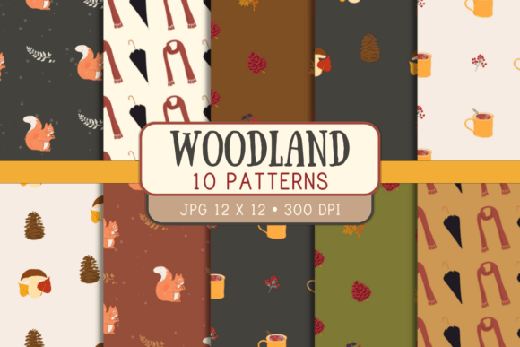 Download Woodland Fall Digital Paper Pack - Fall digital paper Collection