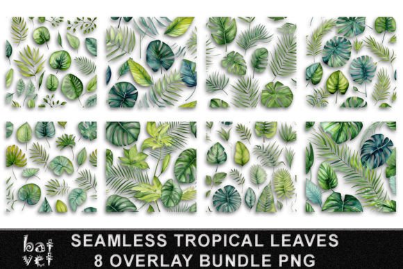 Download Seamless Tropical Leaves Overlay Bundle - Premium Resources