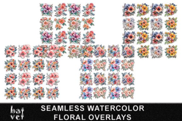 Download Seamless Watercolor Floral Overlay PNG - Premium Resources