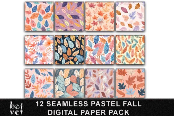 Download Fall Digital Paper Pack | Leaf Pattern - Fall digital paper Collection