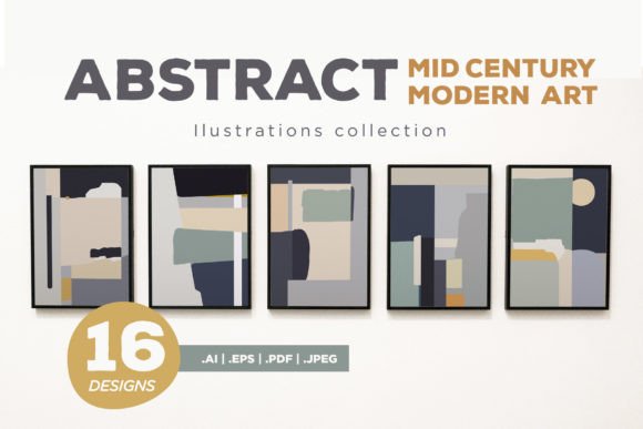 Download Modern Mid Century Abstract Art Print - Abstract art Collection
