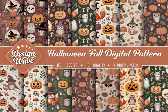 Download Halloween Fall Digital Paper Pack - Fall digital paper Collection